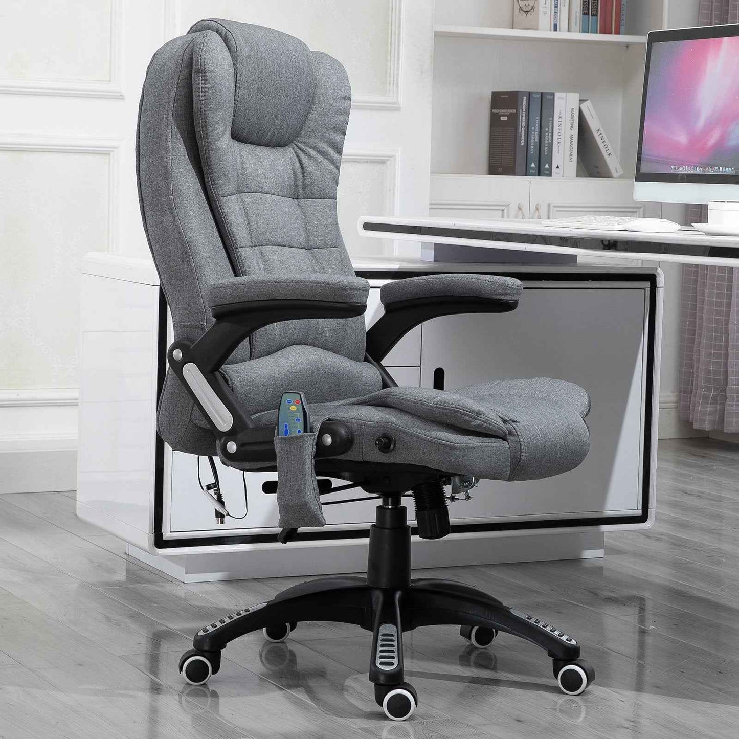 Vinsetto Massage Office Chair Relax Head 130 Reclining Chair Grey