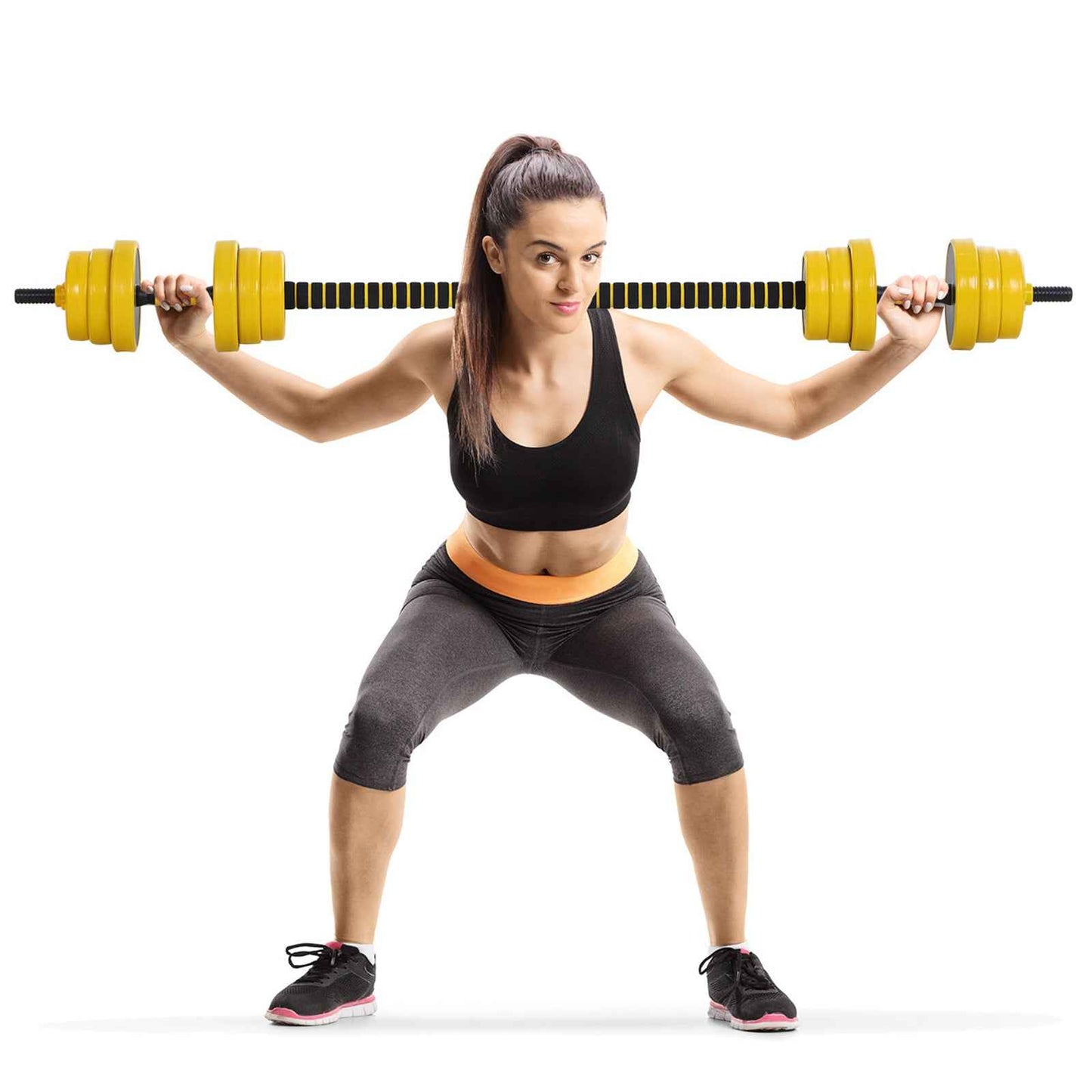 Soozier 44lbs Dumbbell & Barbell Adjustable Set Plate Bar Clamp Rod