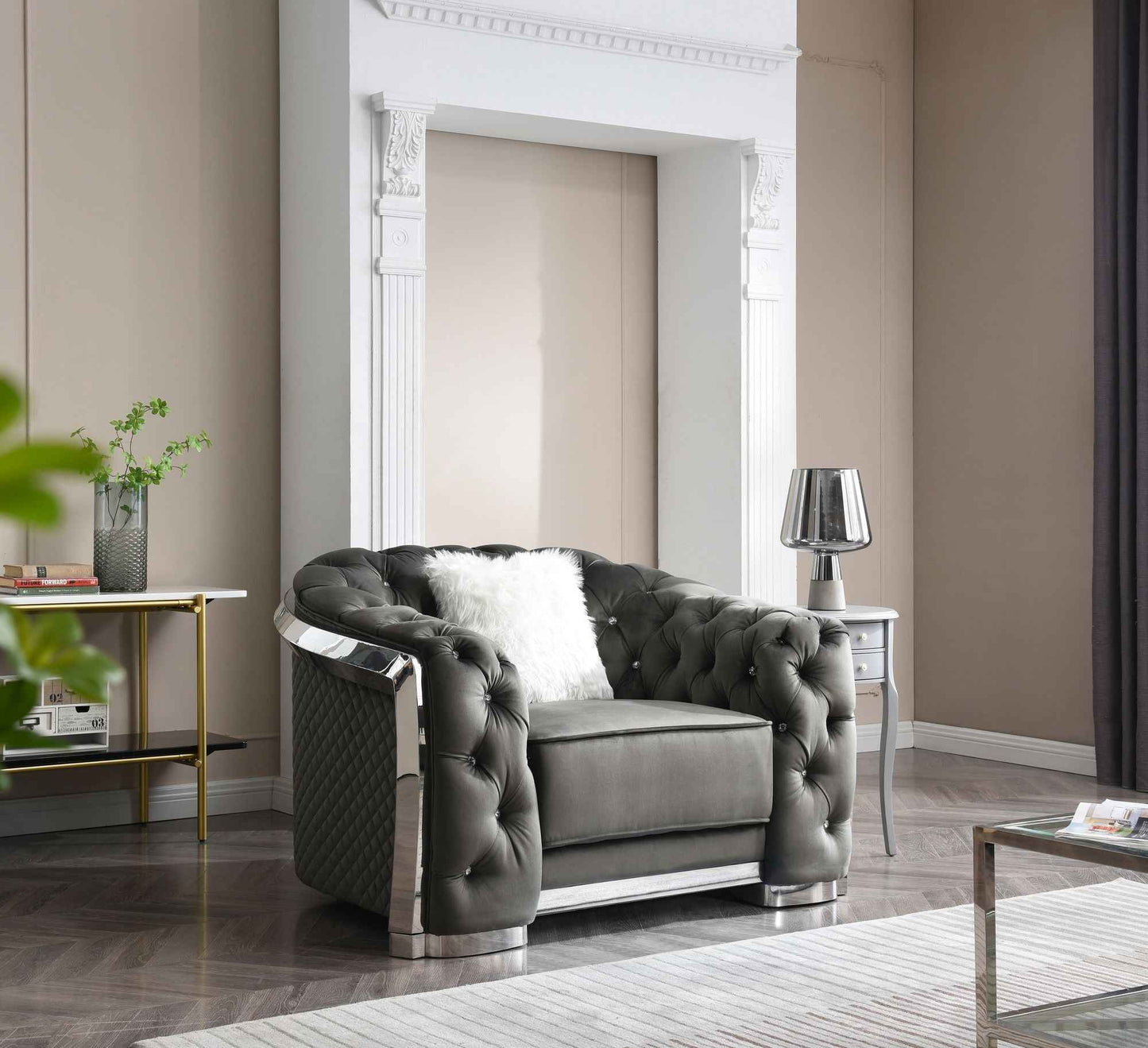 Sophisticated Gray Accent Chair