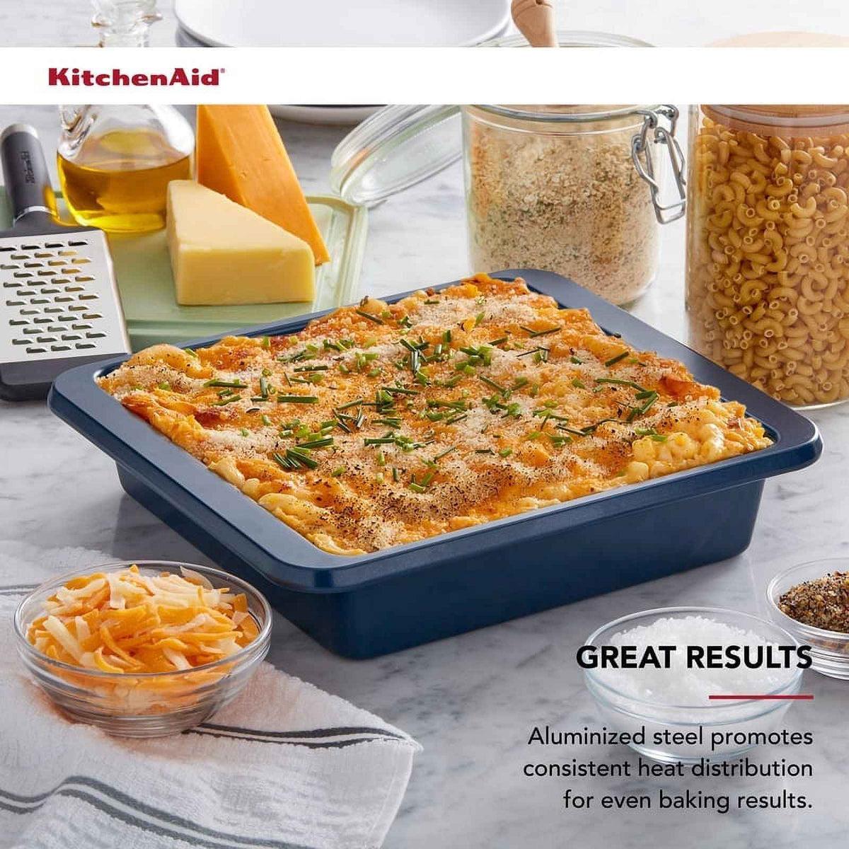 Aluminized Steel Nonstick 9-inch Square Cake Pan and Baking Dish, Ink Blue
