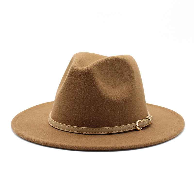 Autumn And Winter British Style Men's and Women's New Jazz Wool Hats Big Brim Hats Classic Top Hats Fashionable Felt Hats Wholesale