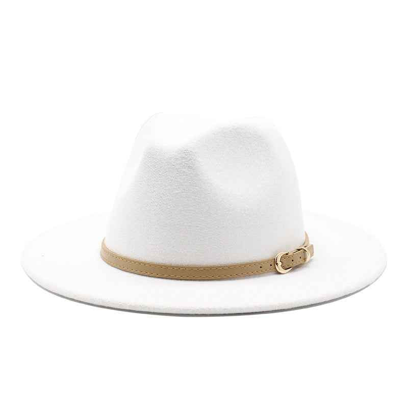 Autumn And Winter British Style Men's and Women's New Jazz Wool Hats Big Brim Hats Classic Top Hats Fashionable Felt Hats Wholesale