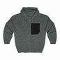Mens Faux Black Pocket Heavy Blend Zip Up Hoodie