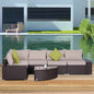 Outsunny 6pcs Outdoor Patio Furniture Set All Weather Wicker Rattan