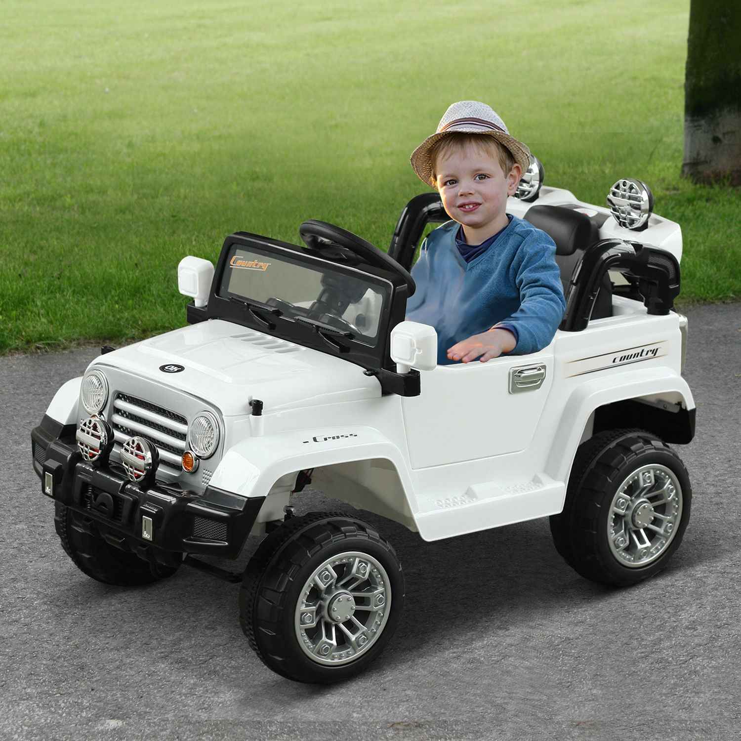Aosom 12V Kids Electric Ride On Toy Truck Jeep Car With Remote Control