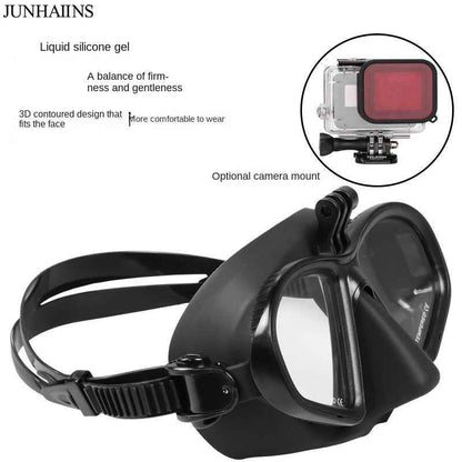 Low Volume Free Diving Mask Tempered Glass Snorkeling Mask With Holder