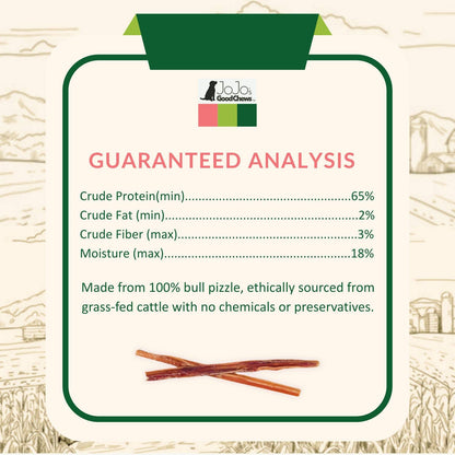 Natural Beef Bully Stick Dog Treats - 6" Thin (25/Bag) - KNM Sundry