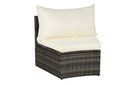 Outdoor Patio Furniture 11-Piece Half-Moon Sectional Round Patio