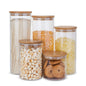 Glass Food Storage Containers, Food Jars with Bamboo Wooden Lids - Set - KNM Sundry
