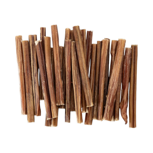 Natural Beef Bully Stick Dog Treats - 6" Thin (25/Bag) - KNM Sundry