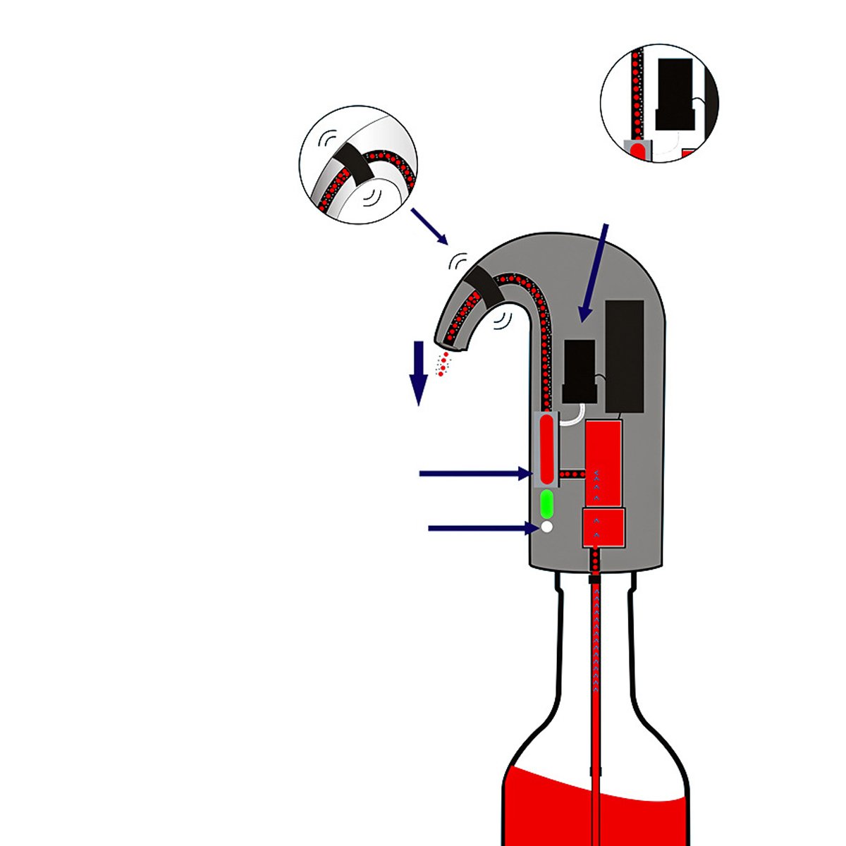 Wine On Tap Wine Oxygenator For Smoother Taste - KNM Sundry
