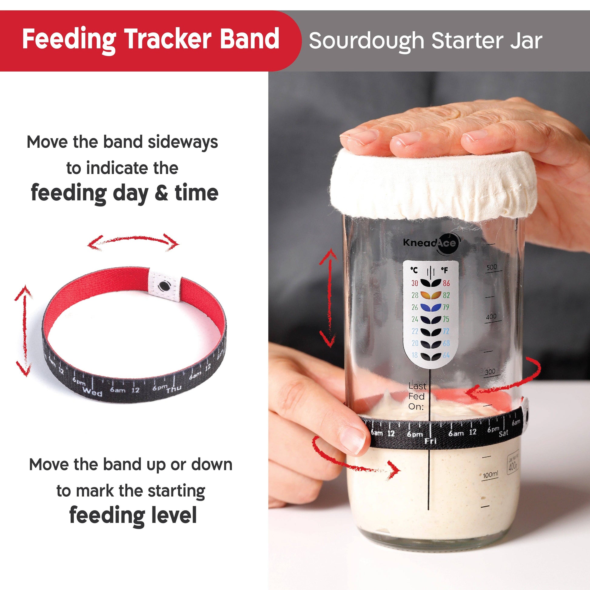 KneadAce® 24oz Sourdough Starter Jar: Single Pack - KNM Sundry