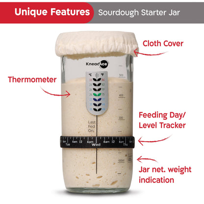 KneadAce® 24oz Sourdough Starter Jar: Single Pack - KNM Sundry