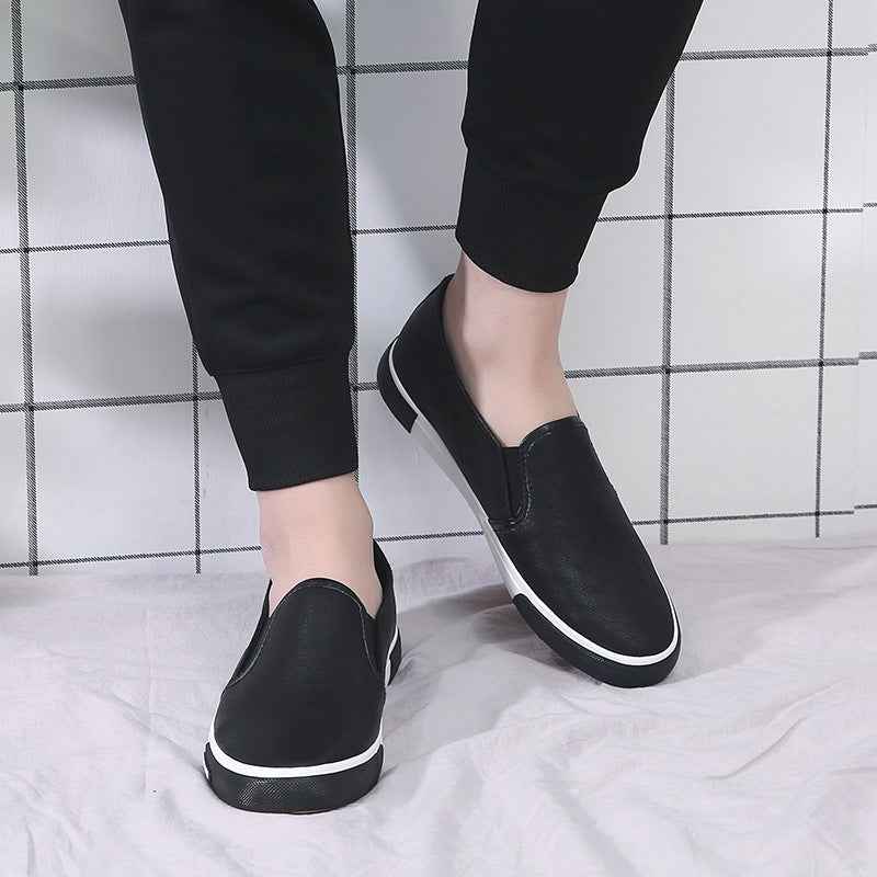 2022 Summer Cross-border Men's Shoes A Pedal Small White Shoes Men's Business Work Shoes 45 Yards Leather Shoes Lazy Shoes Skateboard Shoes