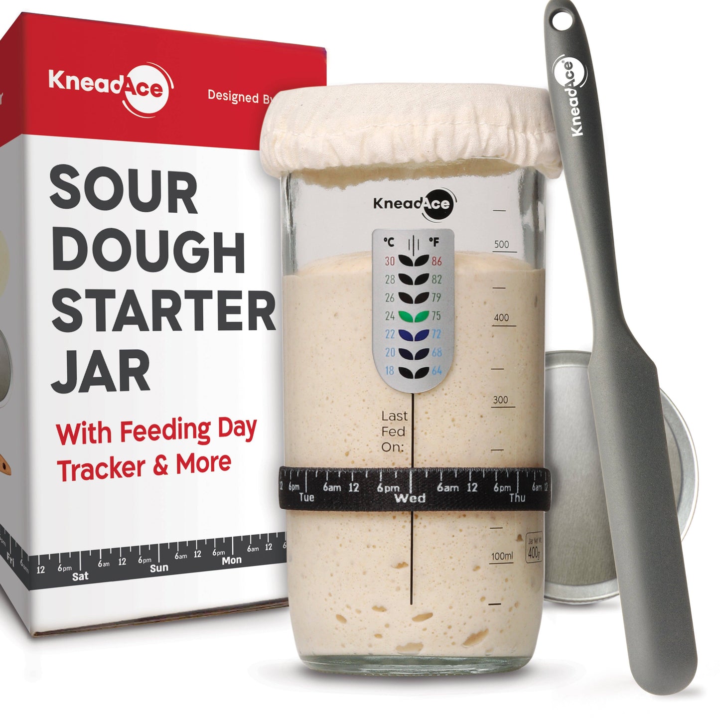 KneadAce® 24oz Sourdough Starter Jar: Single Pack - KNM Sundry