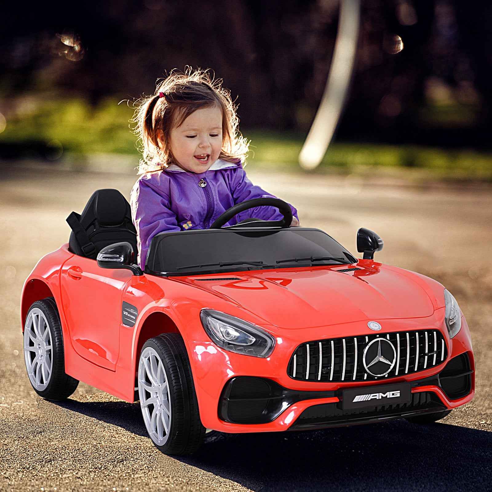 Aosom 12V Licensed Mercedez Kids Ride On Car 2 Seater With Parental