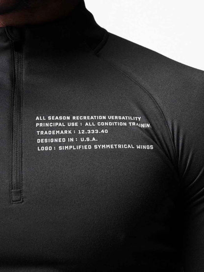 New Solid Color Sports Fitness Clothes Mens Velvet Small High Collar Half Zipper Training Long Sleeve T-shirt Running Top Trendy
