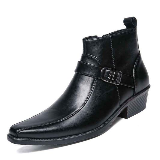 Martin Boots Men's High-top Dress Shoes Business Pointed Leather Shoes Wedding Shoes Leather Boots Leather Mens Shoes