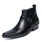 Martin Boots Men's High-top Dress Shoes Business Pointed Leather Shoes Wedding Shoes Leather Boots Leather Mens Shoes