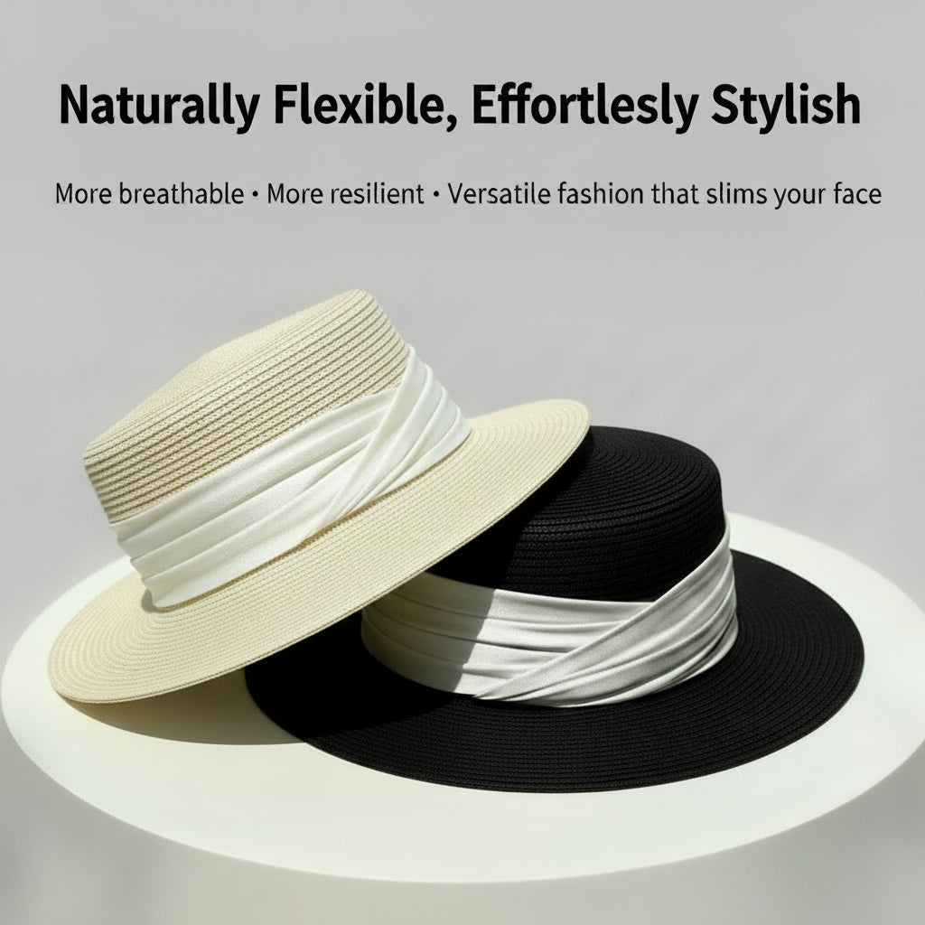 Straw Sun Hat For Women, Same Style As Fujii Shu, New Summer Beach Hat, Sun Protection Hat, Flat-Top Hat