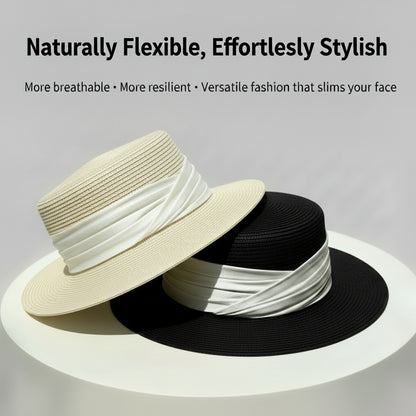 Straw Sun Hat For Women, Same Style As Fujii Shu, New Summer Beach Hat, Sun Protection Hat, Flat-Top Hat