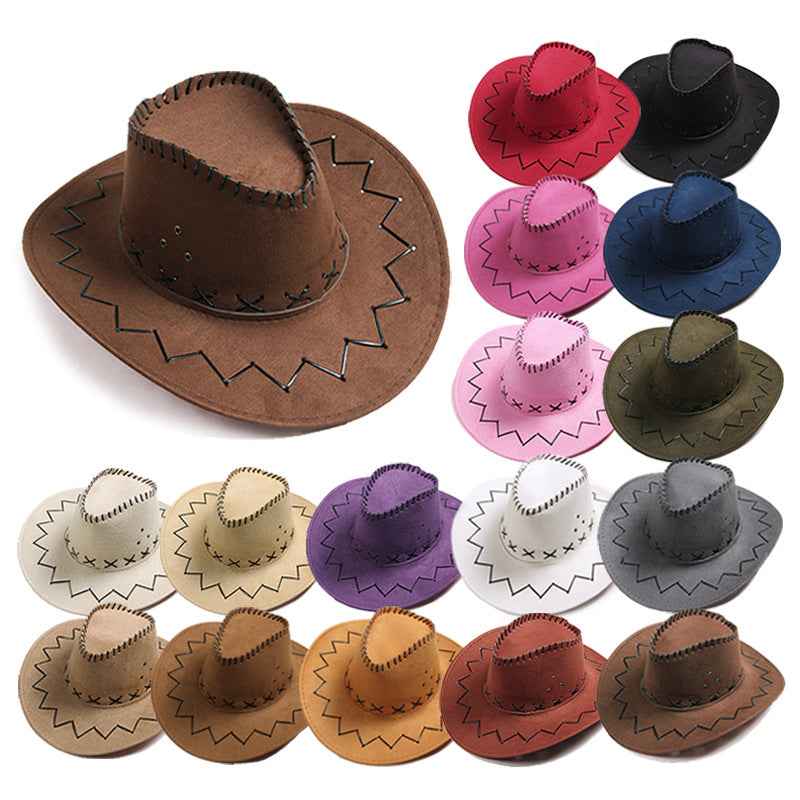 Western Cowboy Hat Summer Large Brim Sun Hat American Sexy Retro Style Female Concave Shape Knight Sun Hat For Men