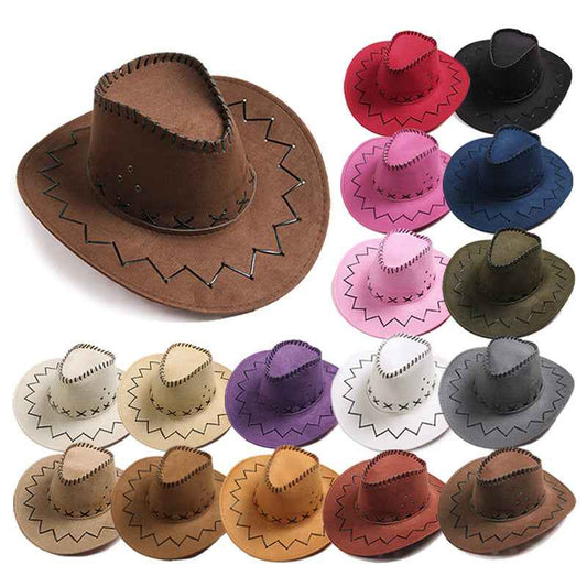 Western Cowboy Hat Summer Large Brim Sun Hat American Sexy Retro Style Female Concave Shape Knight Sun Hat For Men
