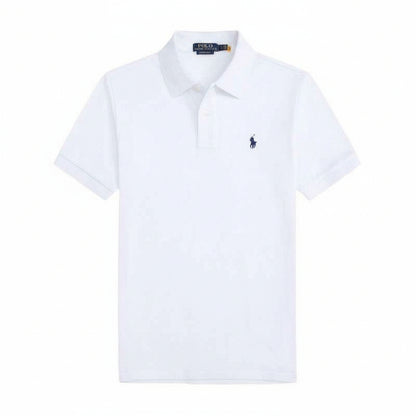 Cotton Embroidered Turn-Down Collar, Men's Half-Sleeve Wholesale
