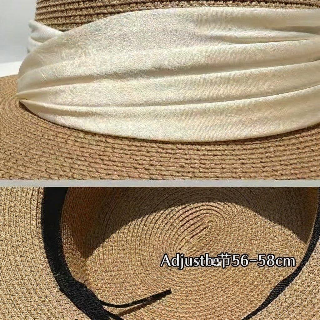 Straw Sun Hat For Women, Same Style As Fujii Shu, New Summer Beach Hat, Sun Protection Hat, Flat-Top Hat