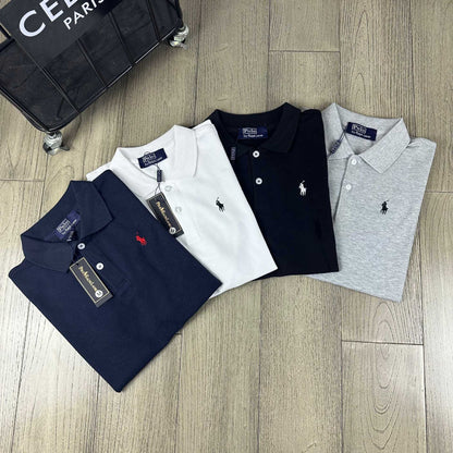 Cotton Embroidered Short-Sleeve Polo Shirt For Men And Women