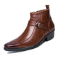 Martin Boots Men's High-top Dress Shoes Business Pointed Leather Shoes Wedding Shoes Leather Boots Leather Mens Shoes