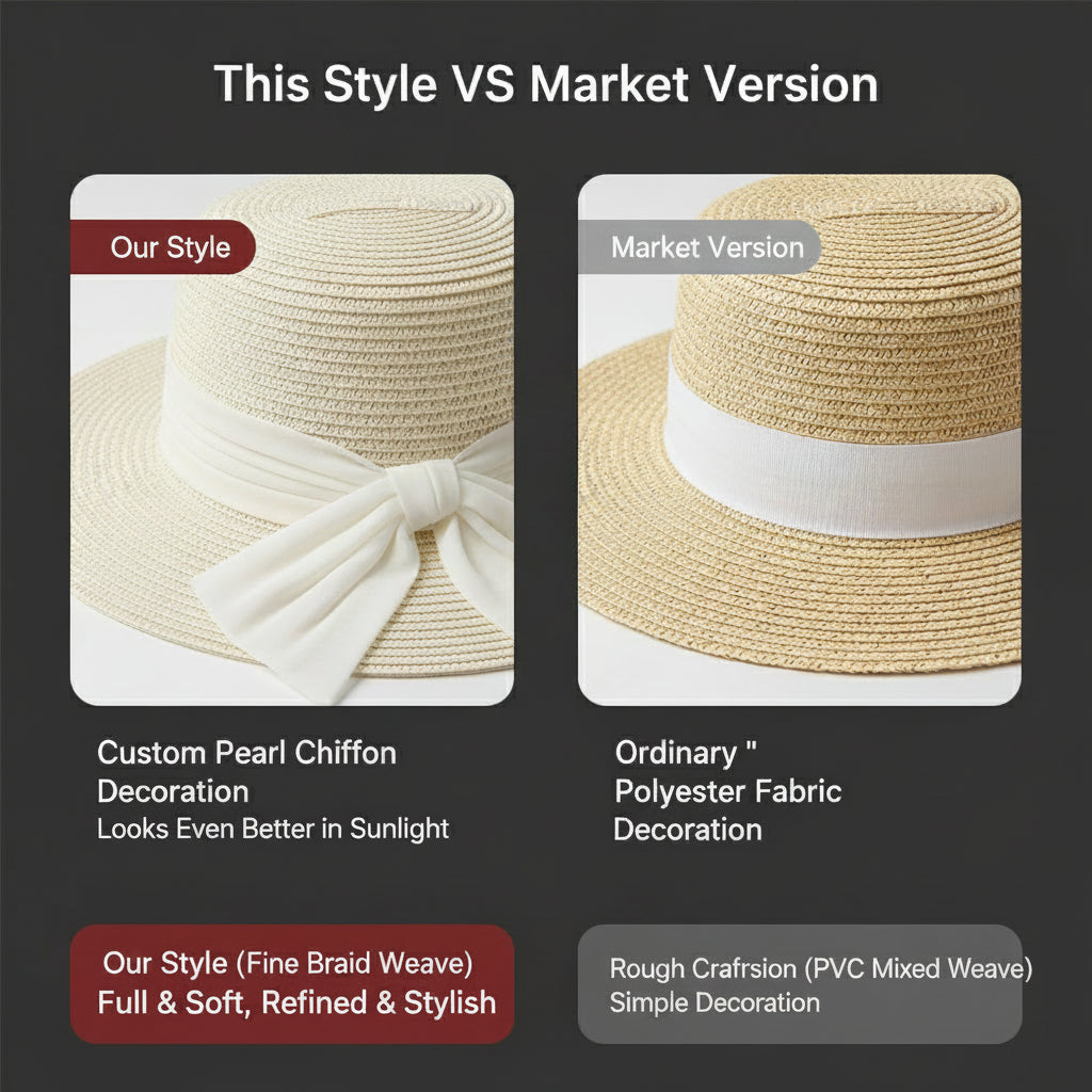 Straw Sun Hat For Women, Same Style As Fujii Shu, New Summer Beach Hat, Sun Protection Hat, Flat-Top Hat