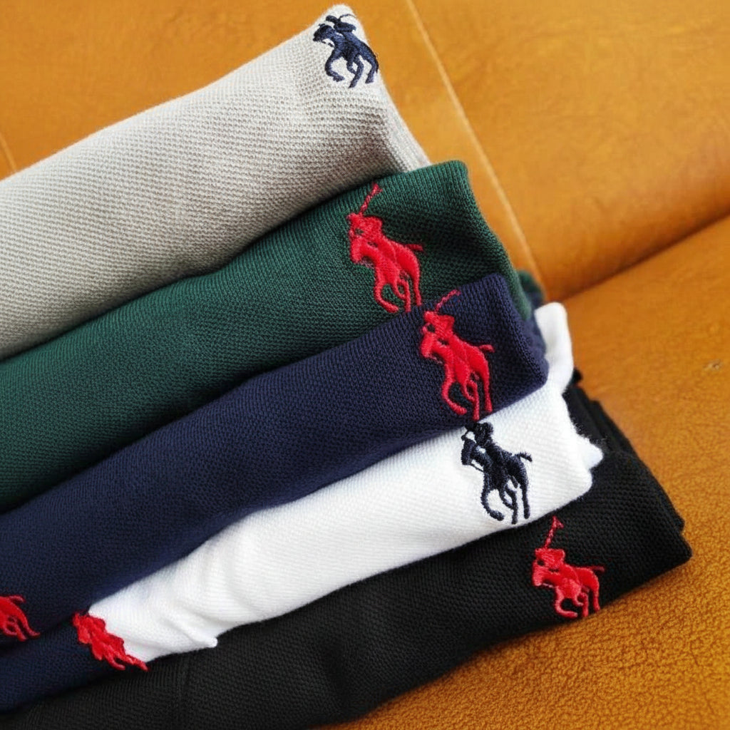 Cotton Embroidered Turn-Down Collar, Men's Half-Sleeve Wholesale