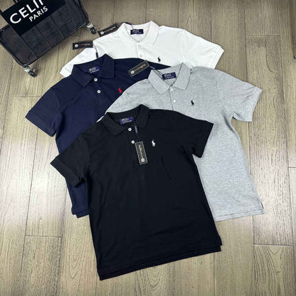 Cotton Embroidered Short-Sleeve Polo Shirt For Men And Women