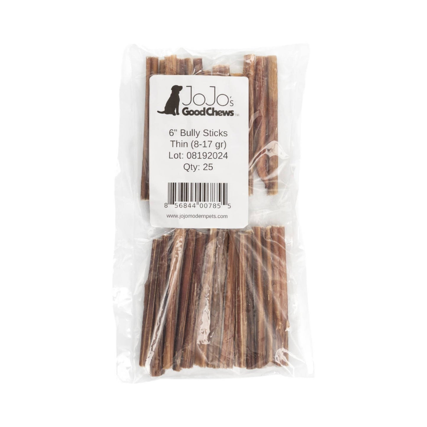 Natural Beef Bully Stick Dog Treats - 6" Thin (25/Bag) - KNM Sundry
