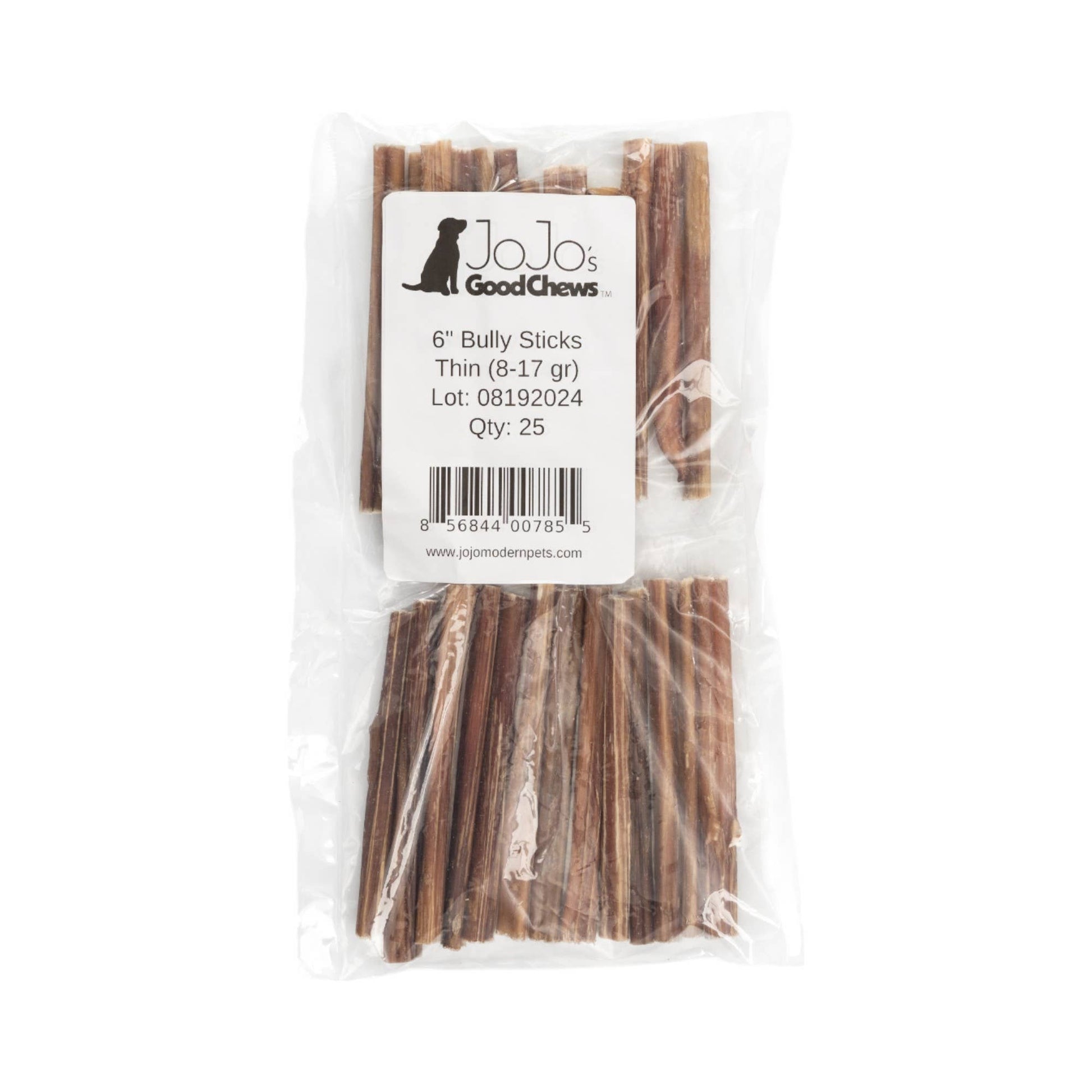 Natural Beef Bully Stick Dog Treats - 6" Thin (25/Bag) - KNM Sundry
