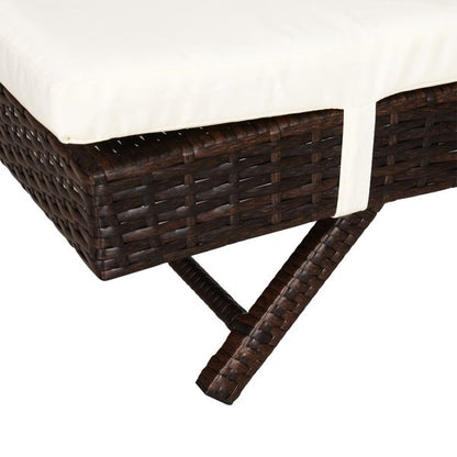 Outsunny Adjustable Patio Pool Wicker Chaise Lounge Rattan Furniture