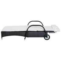 Outsunny Adjustable Wicker Sun Lounger Outdoor Recliner Chair Garden