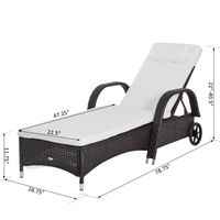 Outsunny Adjustable Wicker Sun Lounger Outdoor Recliner Chair Garden