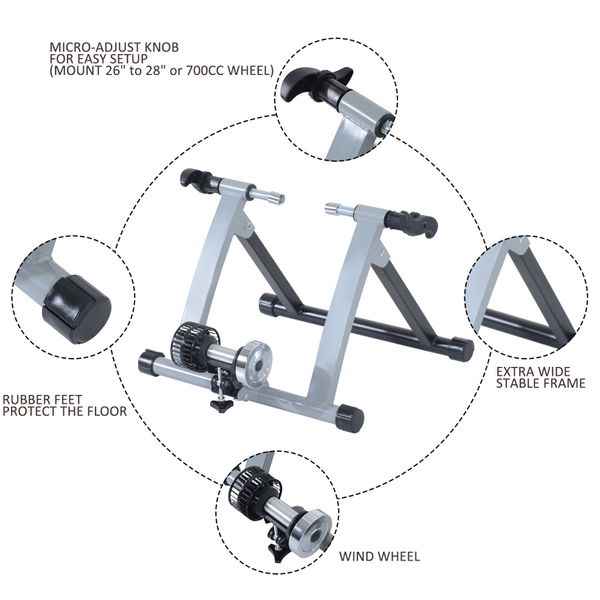 Soozier 5661-0020SL Indoor Fan Fly Wind Wheel Foldable Turbo Trainer