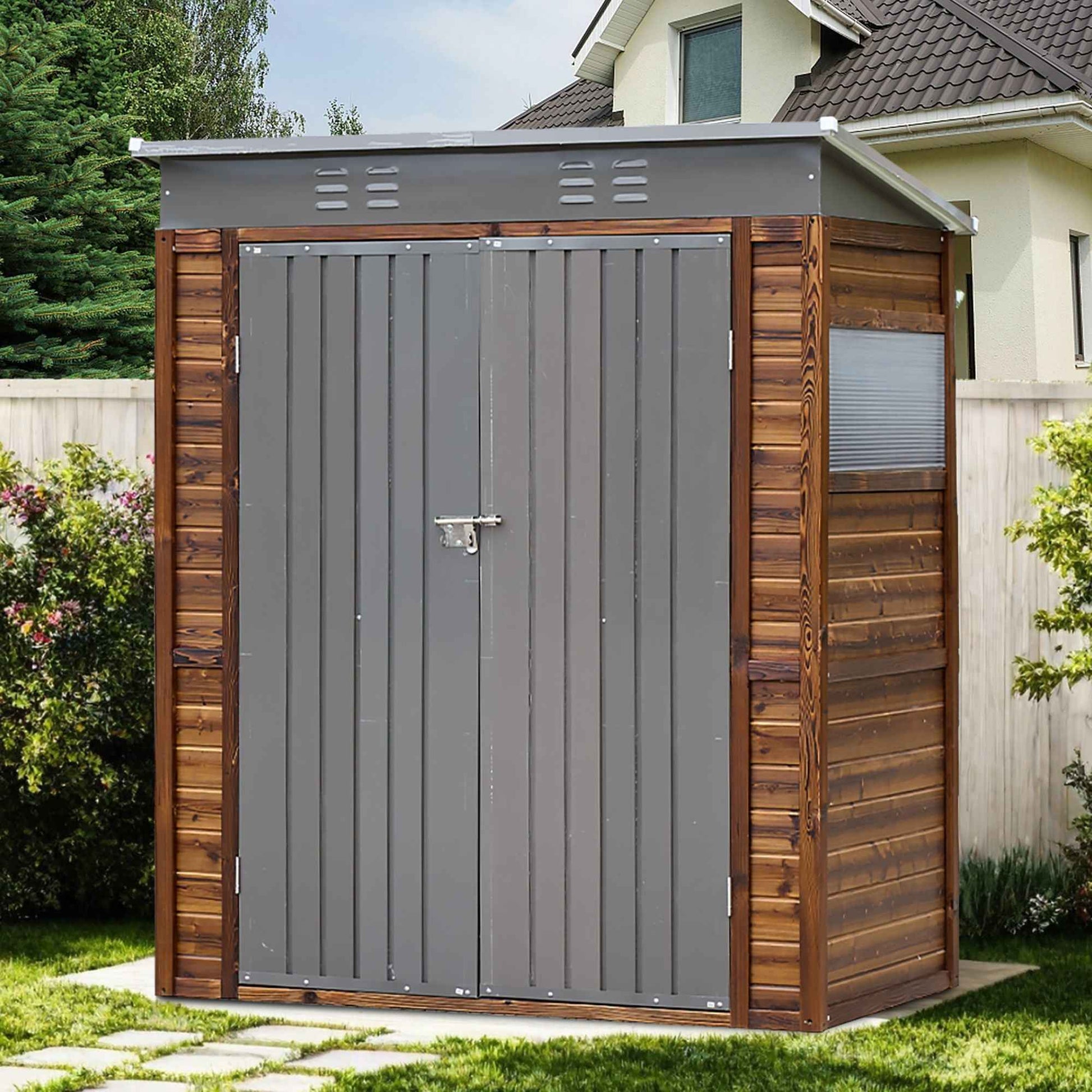 3*5FT Iron-Wood Combination Tool Shed – A Perfect Blend of Nature and Functionality