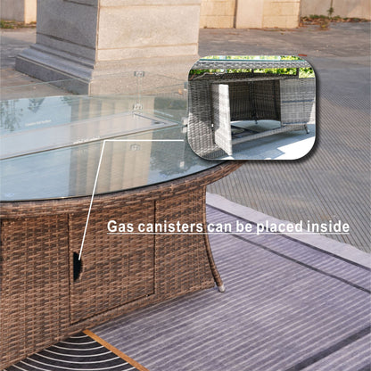 Direct Wicker Outdoor Rattan 50,000BTU Propane Gas Fire Pit Table (Table Only) - KNM Sundry