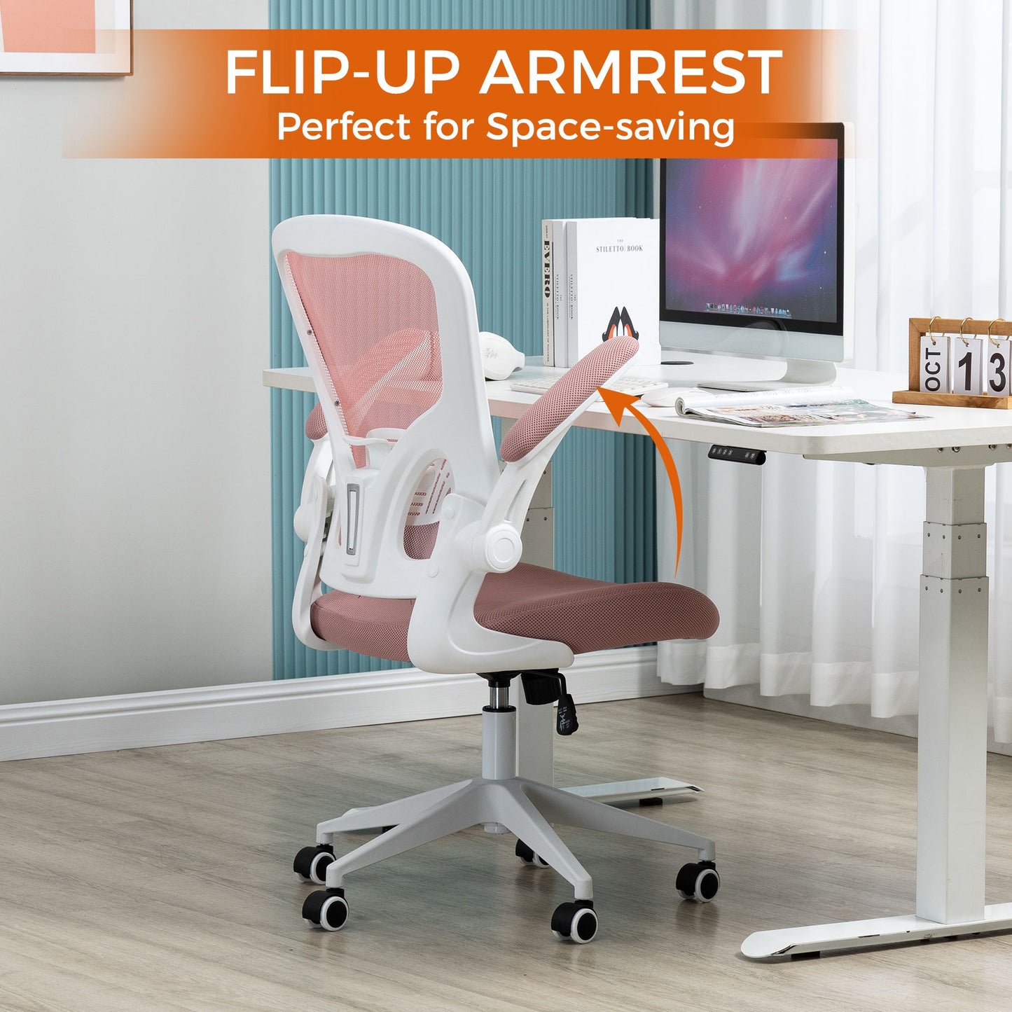 Ergonomic Mesh Office Chair with Breathable Back, Adjustable Height, Padded Seat & Armrests, 250 lbs Capacity, Modern Task Chair for Home Office & Workspace 8333 - KNM Sundry