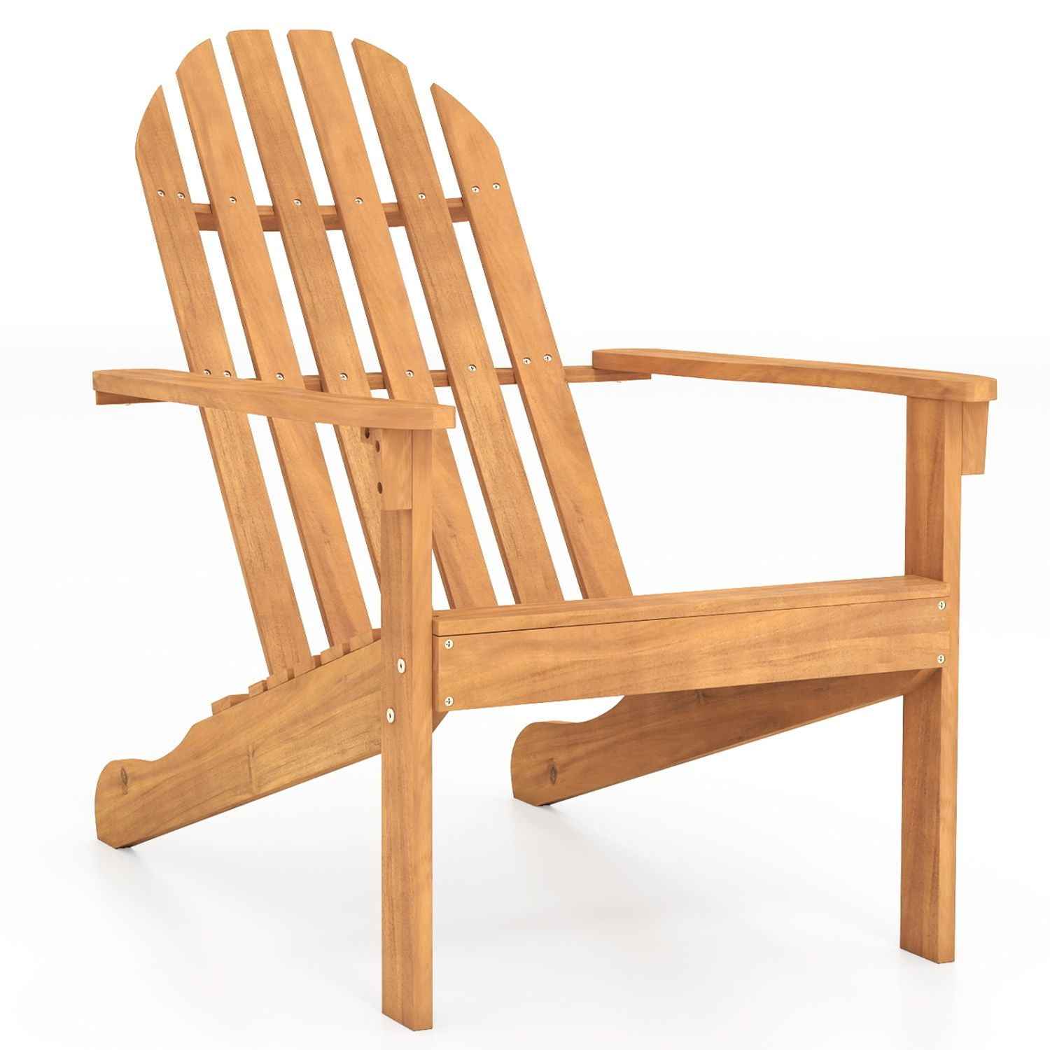Acacia Wood Outdoor Adirondack Chair with Ergonomic Design