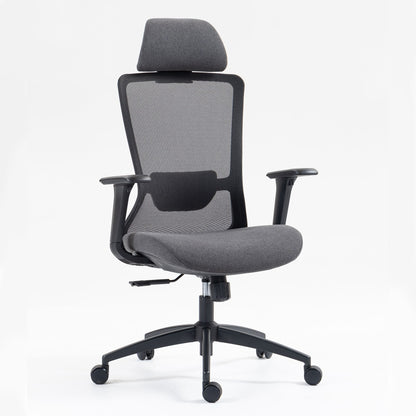 Ergonomic Mesh Office Chair with Adjustable Headrest and Lumbar Support, Breathable Back Design for Home and Office Use 8322H - KNM Sundry