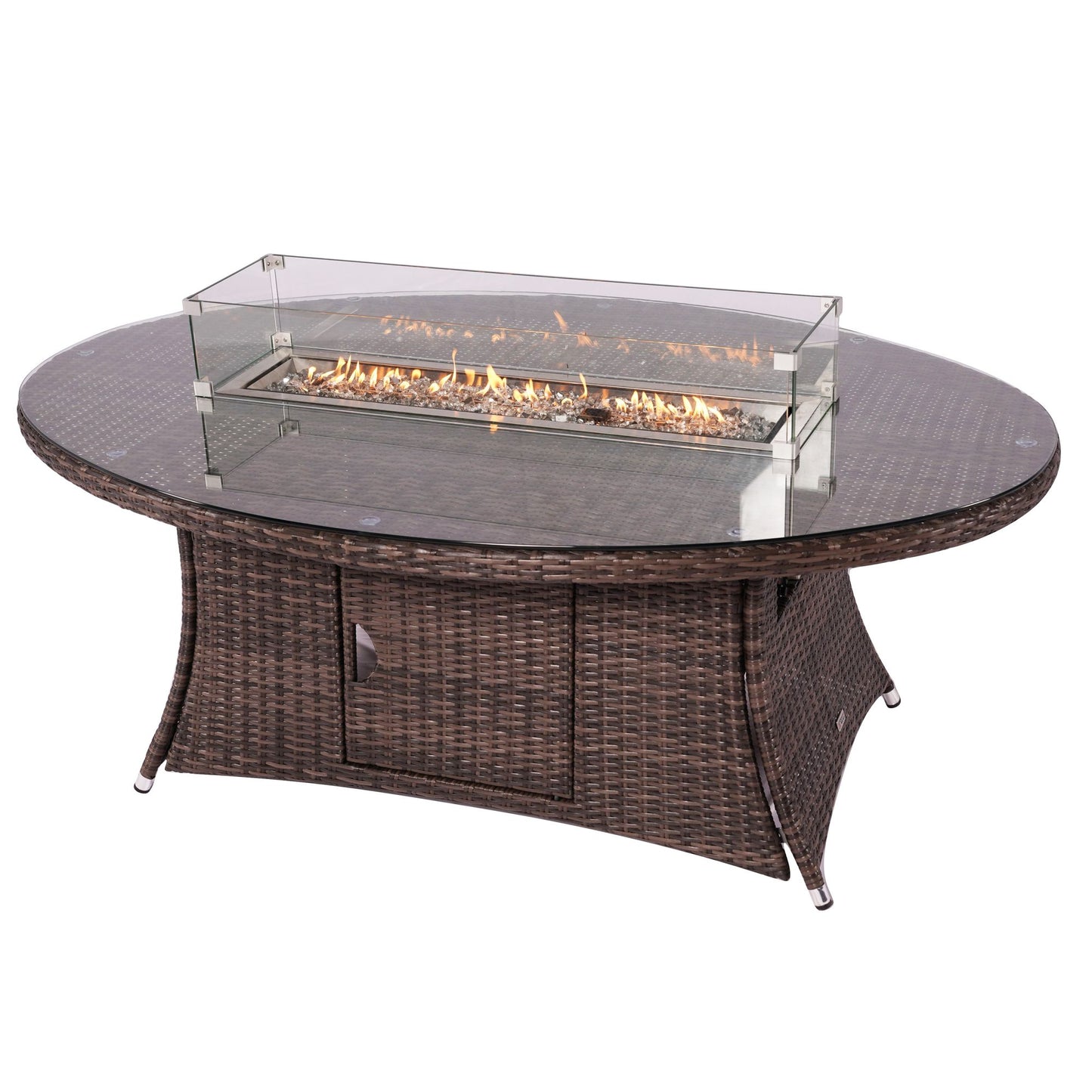 Direct Wicker Outdoor Rattan 50,000BTU Propane Gas Fire Pit Table (Table Only) - KNM Sundry