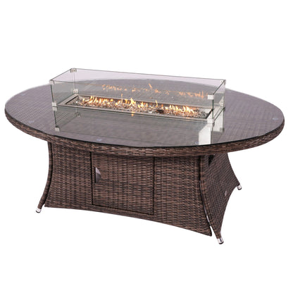 Direct Wicker Outdoor Rattan 50,000BTU Propane Gas Fire Pit Table (Table Only) - KNM Sundry