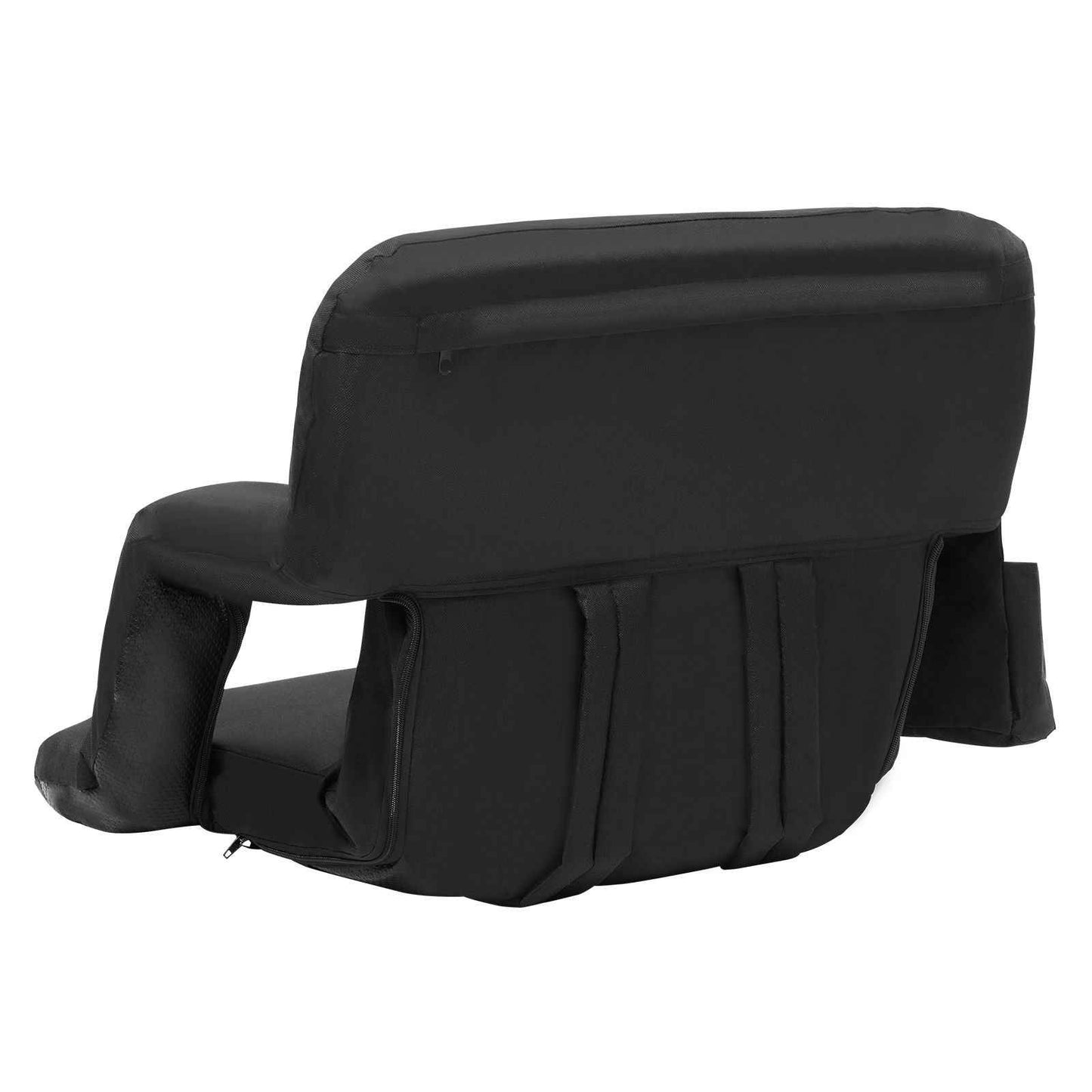 Stadium Seat with Back Support, Wide Bleacher Seat Backs, Folding Padded Cushion Stadium Chair, Portable Reclining Chairs with Hook Pocket Cupholder, Ideal for Sport Event Beach Concert (2 Set)