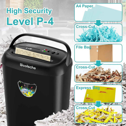Paper Shredder, 14 Sheet Cross Cut, 6.6 Gallon Basket, P-4 Security Level, 3 Mode Design - Jam Proof Heavy Duty Shredder for Home and Office