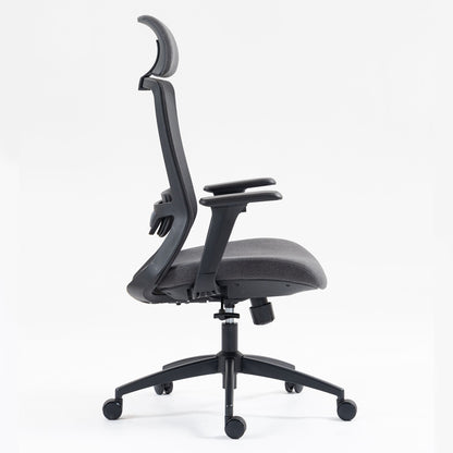 Ergonomic Mesh Office Chair with Adjustable Headrest and Lumbar Support, Breathable Back Design for Home and Office Use 8322H - KNM Sundry